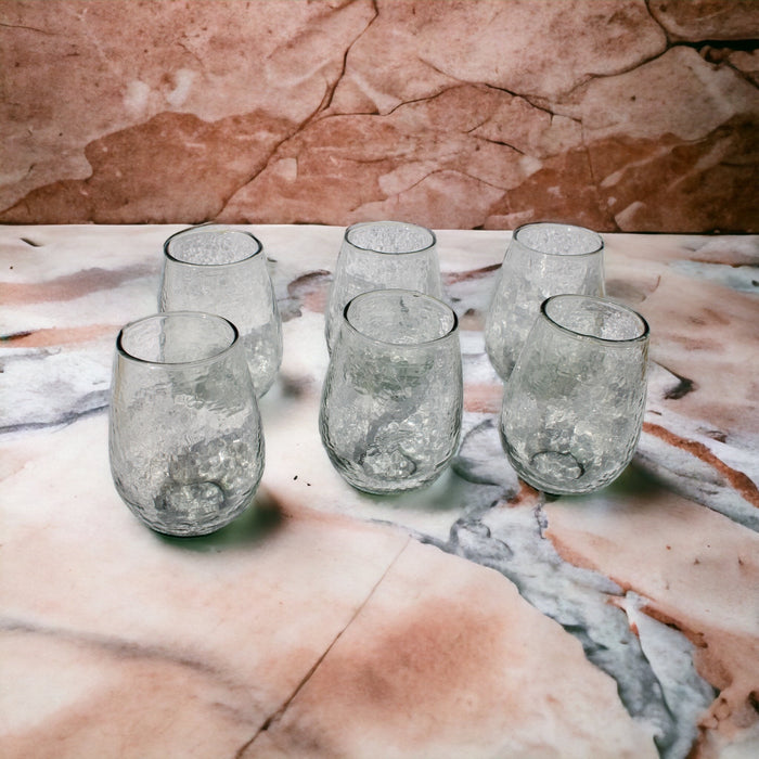 The Big Pinched Glass Set/ Collection of Six
