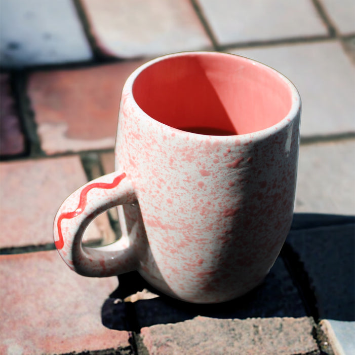 Pink Splatter Coffee Mugs/Set of Two