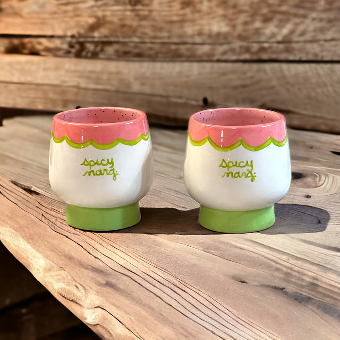 Hand-painted "spicy marg" Glasses/Set of Two
