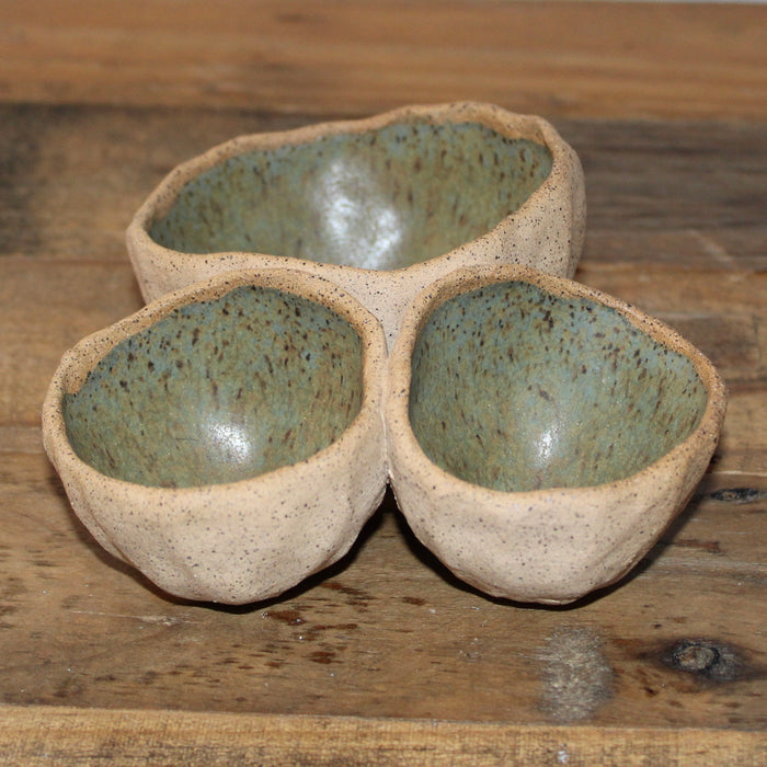 Handmade Ceramic Triplet Bowls