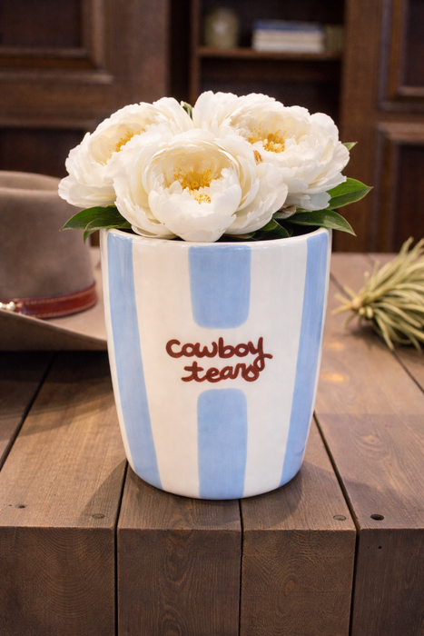 Custom Hand-painted Striped Vase