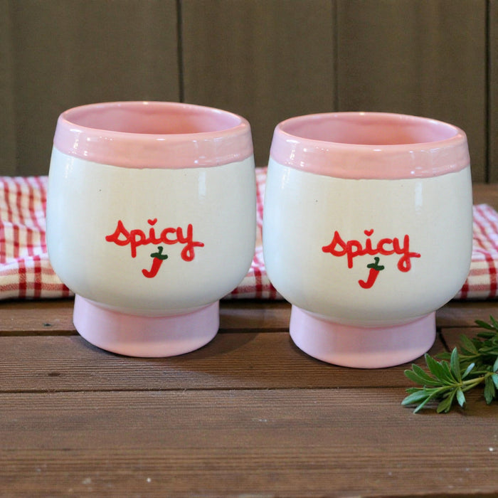 Hand-painted Spicy Marg. Cups/Collection of Two