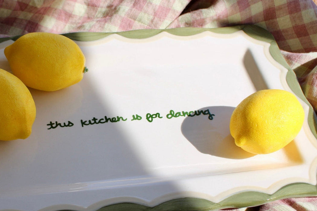 Hand-painted “this kitchen is for dancing” Tray