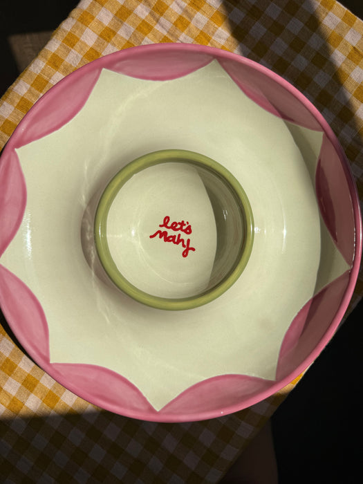 The Mahjong Collection~ Hand-painted Chip and Dip Platter