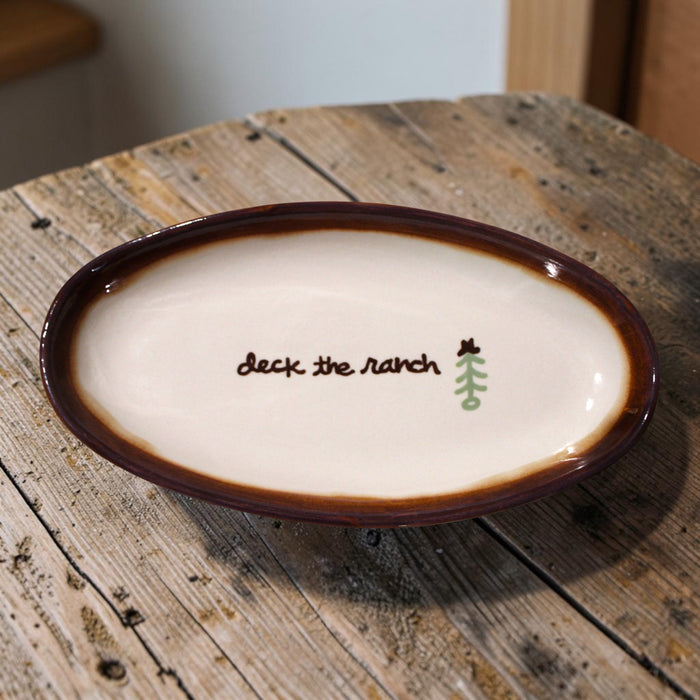 Hand-painted “deck the ranch” aperitif Dish