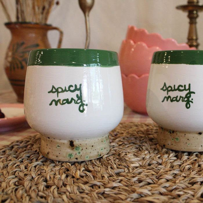 Hand-painted "spicy marg" Cups/Collection of Two
