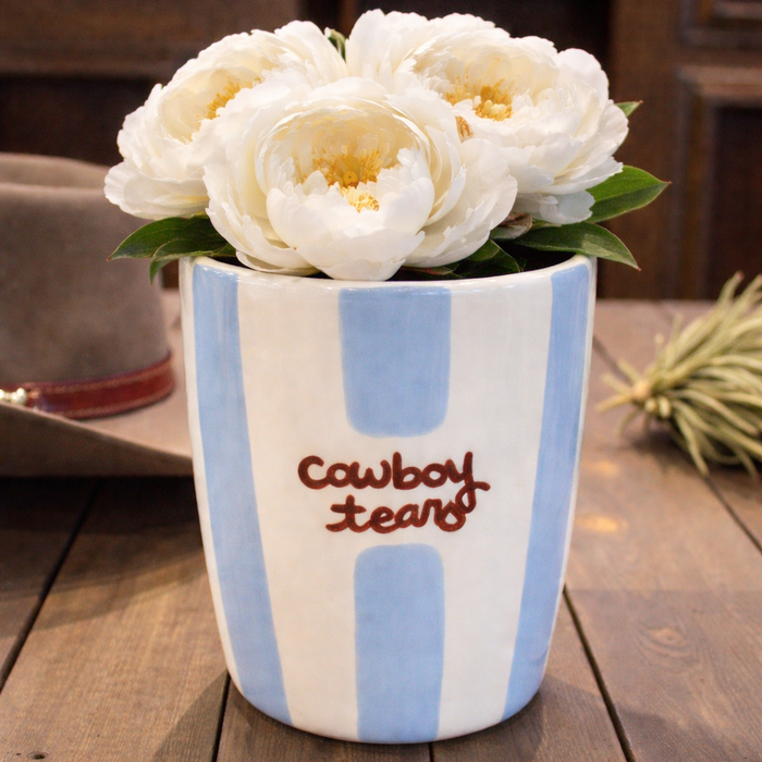 Custom Hand-painted Striped Vase