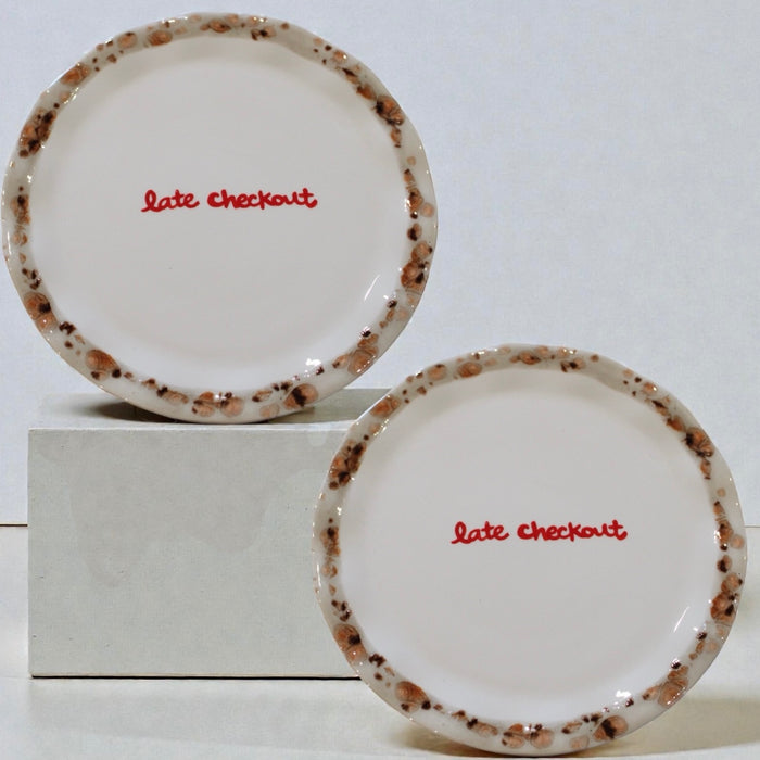 “lake checkout” Ruffled Dessert Plates