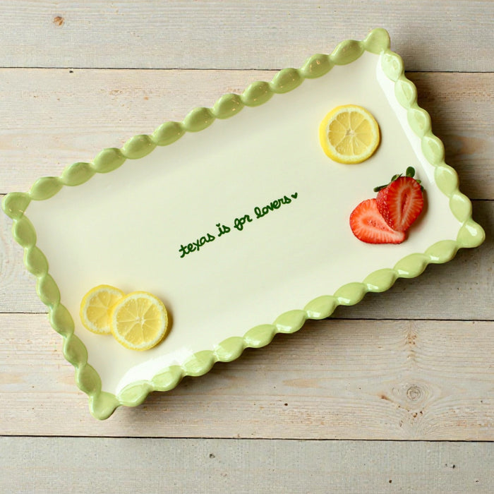 Hand-painted “texas is for lovers” Scalloped Tray