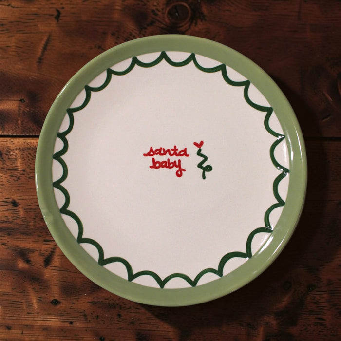 Hand-painted “santa baby” Cookie Plate