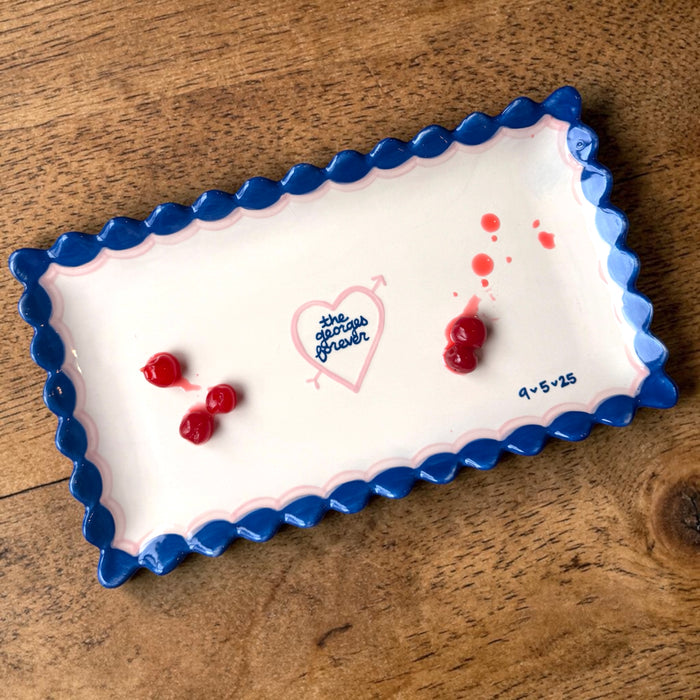 Hand-painted Custom forever Scalloped Tray