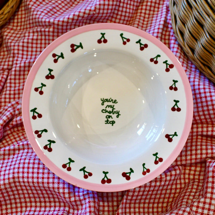 “you’re my cherry on top” Hand-painted Serving Bowl