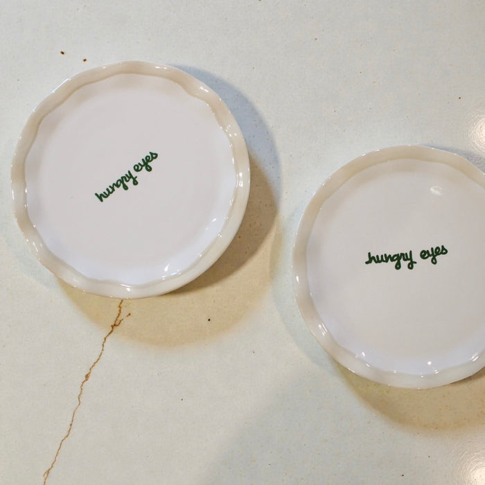 “hungry eyes” Ruffled Dessert Plates