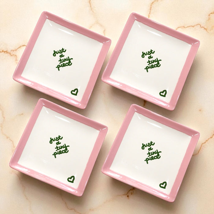 “just a tiny piece” Plates/Collection of Four