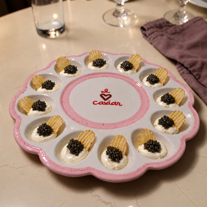 Hand-painted Caviar Bump Platter