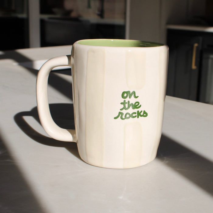 Custom Hand-painted Striped Coffee Mugs