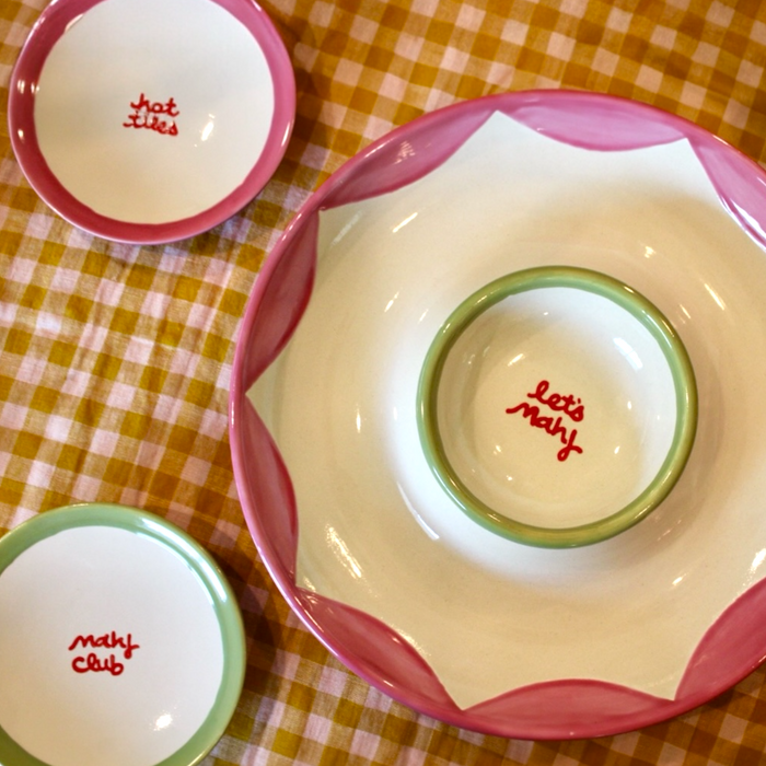 The Mahjong Collection~ Hand-painted Chip and Dip Platter