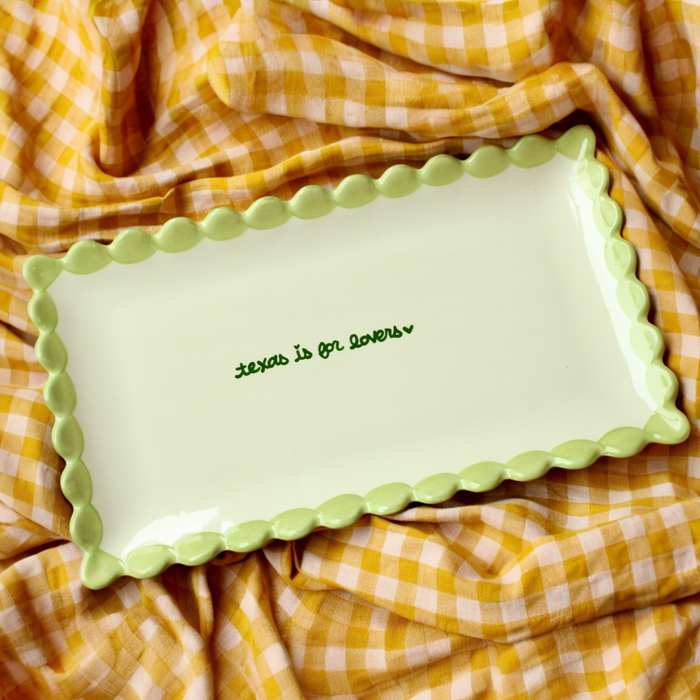 Hand-painted “texas is for lovers” Scalloped Tray