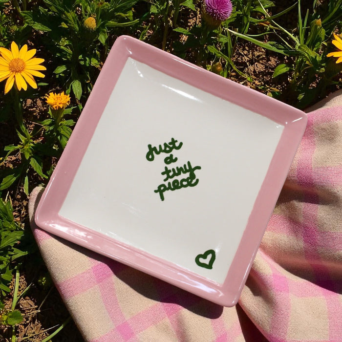 “just a tiny piece” Plates/Collection of Four