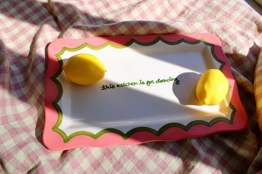 Hand-painted “this kitchen is for dancing” Tray