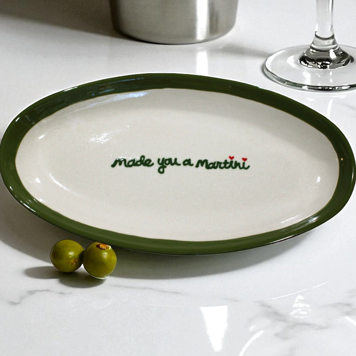 Hand-painted “made you a martini” aperitif Dish
