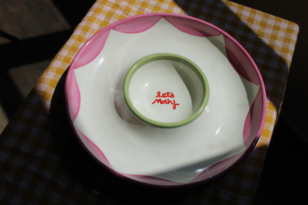 The Mahjong Collection~ Hand-painted Chip and Dip Platter