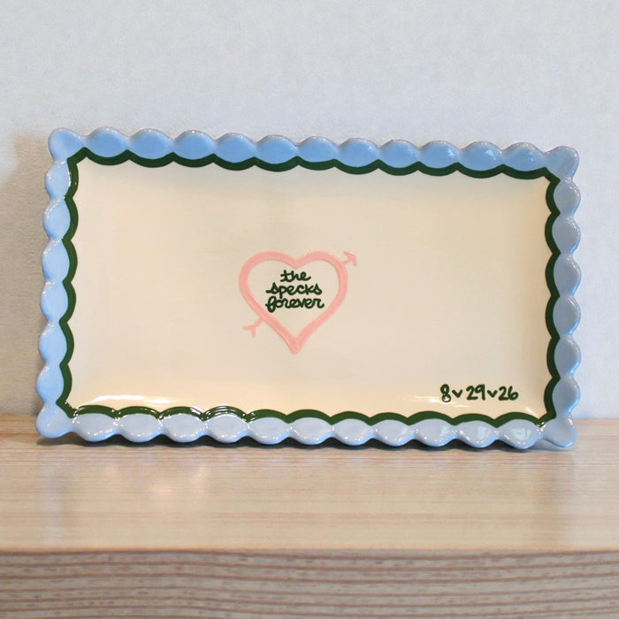 Hand-painted Custom forever Scalloped Tray