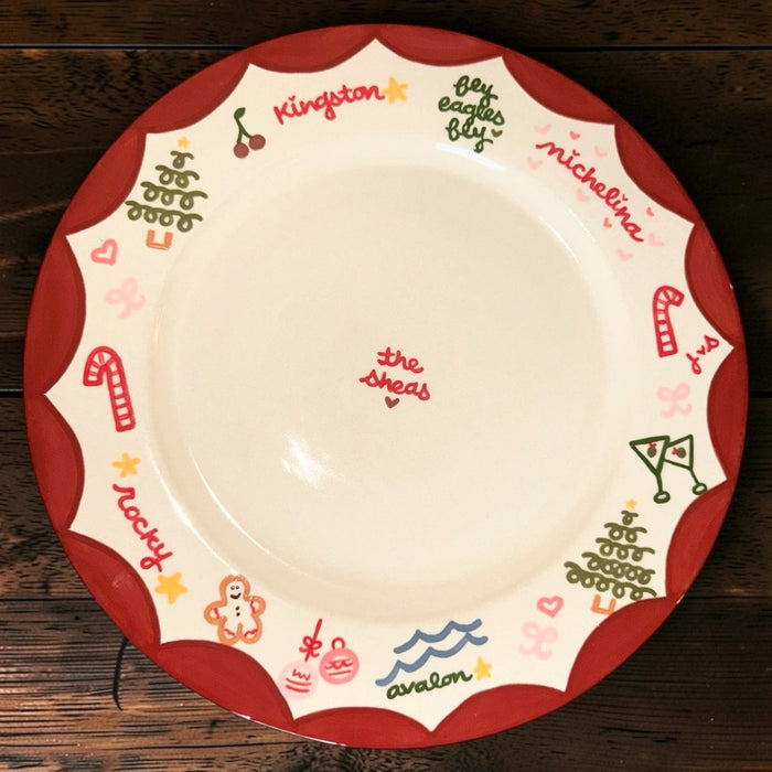 Hand-painted Custom Holiday Doodle Platter