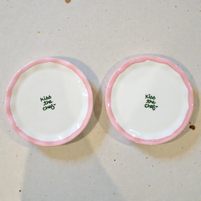 “kiss the chef” Ruffled Dessert Plates