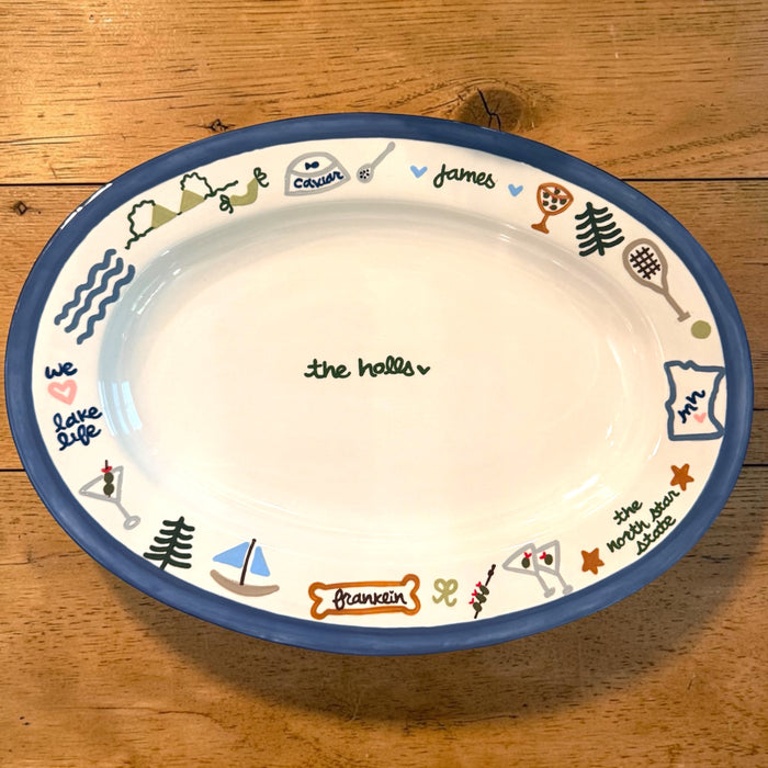 Hand-painted Custom Large Doodle Platter