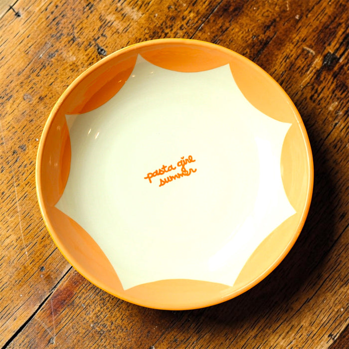 "pasta girl summer" Hand-painted Pasta Bowl