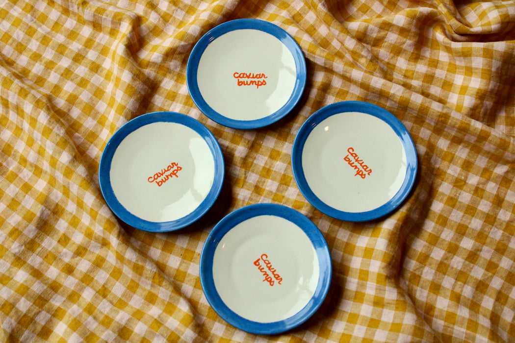 "caviar bumps" Tiny Plates/Collection of Four