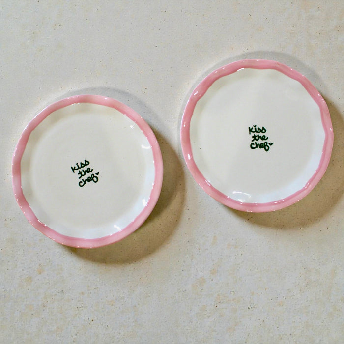 “kiss the chef” Ruffled Dessert Plates