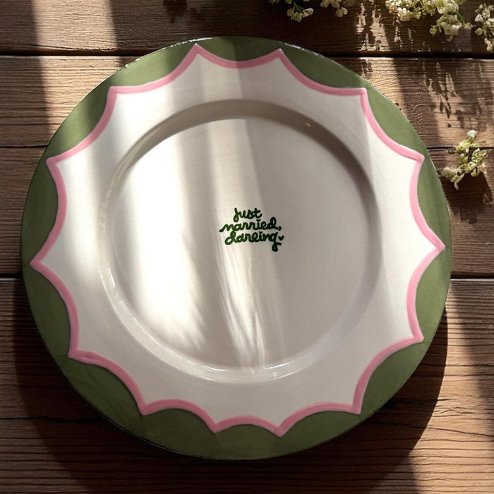 Hand-Painted Custom Scalloped Cake Plate
