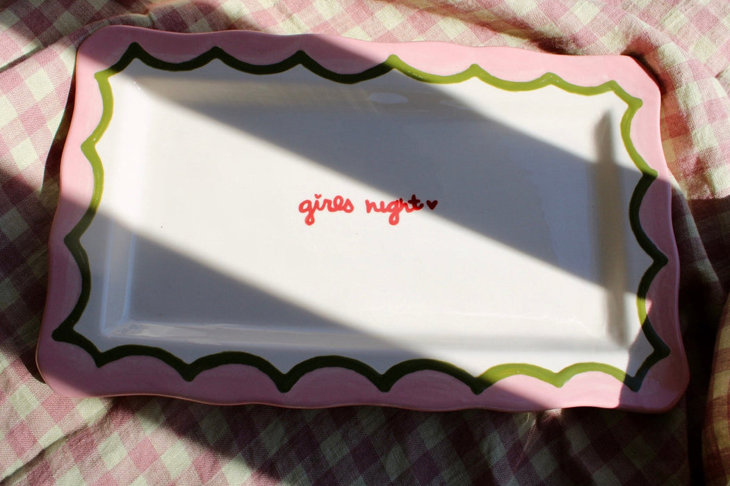 Hand-painted "girls night” Tray