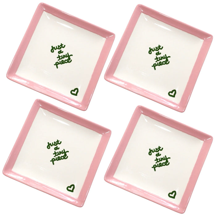 “just a tiny piece” Plates/Collection of Four