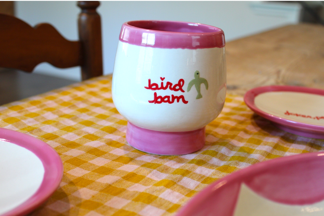 The Mahjong Collection~ Hand-painted “bird bam” cups/ Set of Two