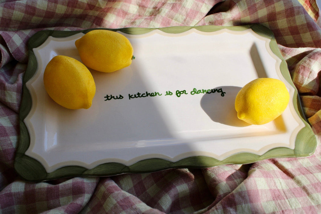 Hand-painted “this kitchen is for dancing” Tray