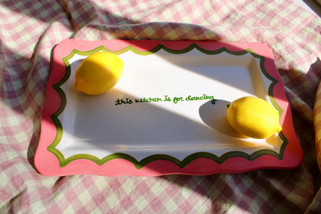Hand-painted “this kitchen is for dancing” Tray