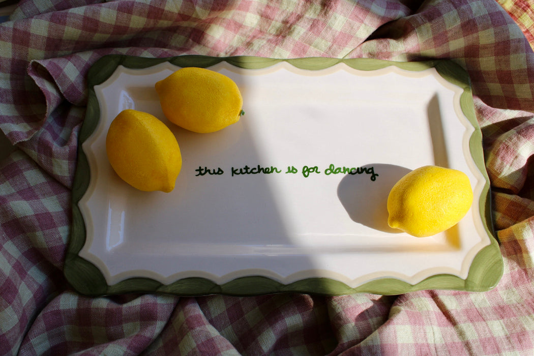 Hand-painted “this kitchen is for dancing” Tray