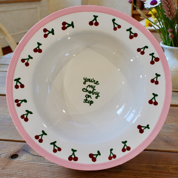 “you’re my cherry on top” Hand-painted Serving Bowl