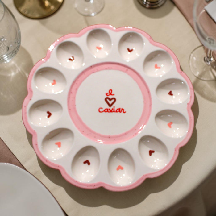 Hand-painted Caviar Bump Platter