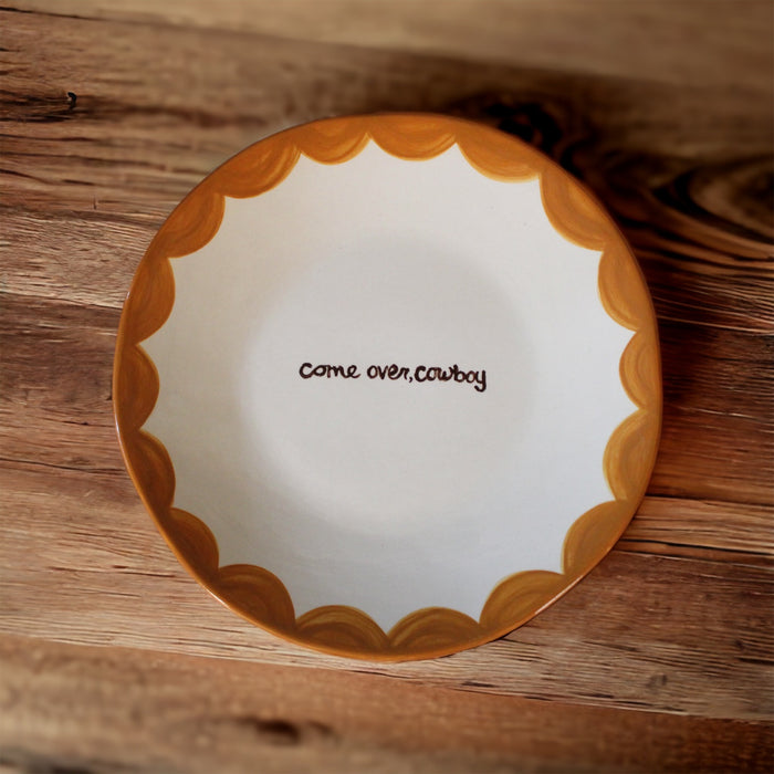"come over cowboy" Dessert Plates/Set of Two
